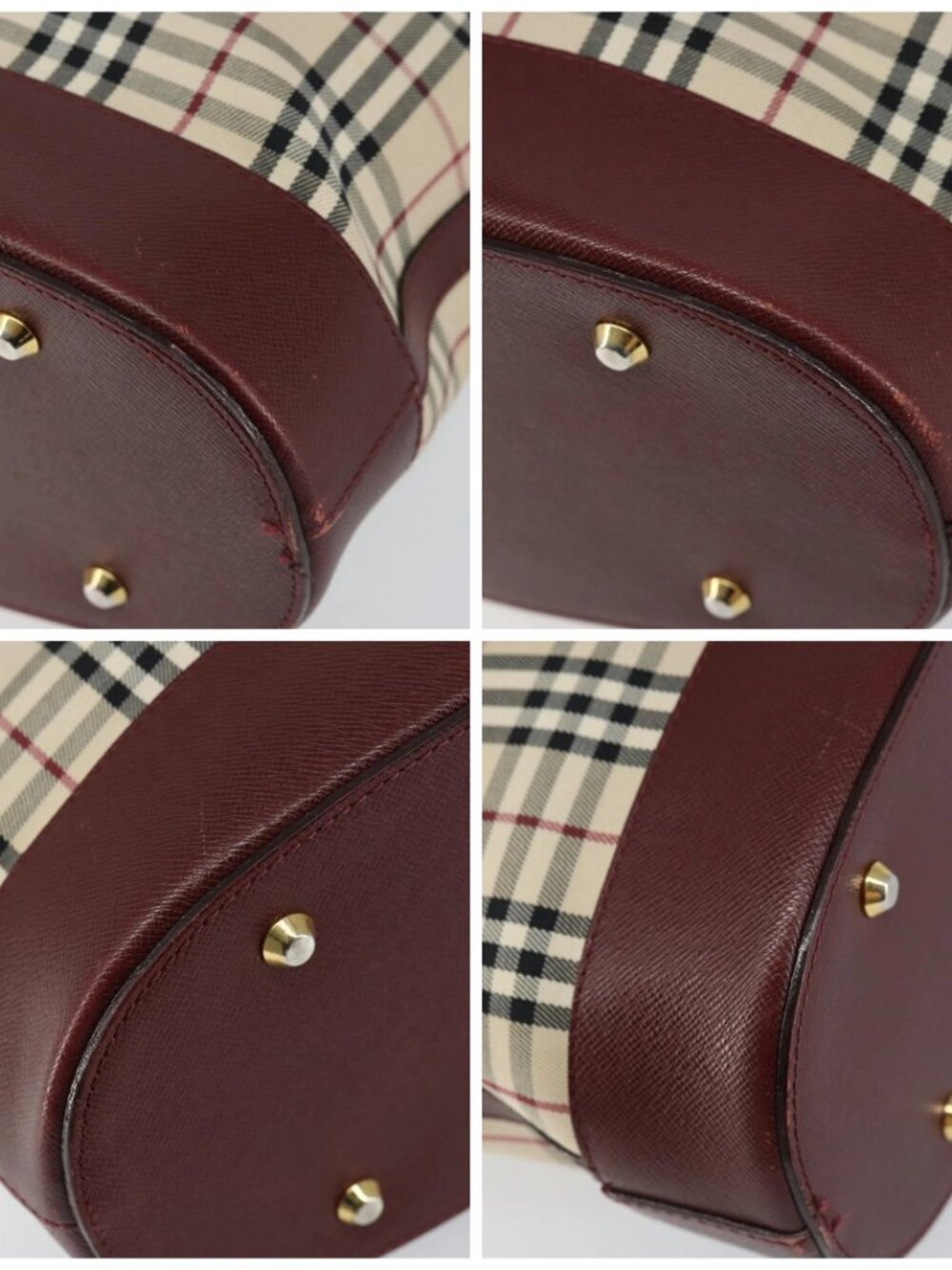 BURBERRY Nova Check Tote Bag Canvas Leather Beige Gold - Picture 14 of 16